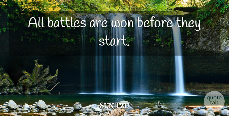 Sun Tzu Quote About Educational, Battle, Management: All Battles Are Won Before...