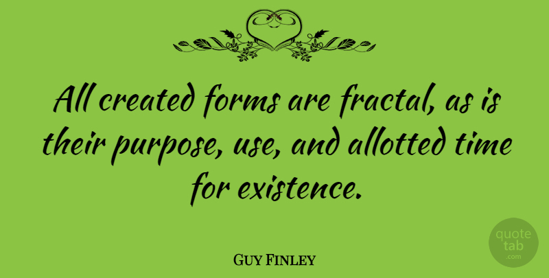 Guy Finley Quote About Purpose, Use, Fractals: All Created Forms Are Fractal...