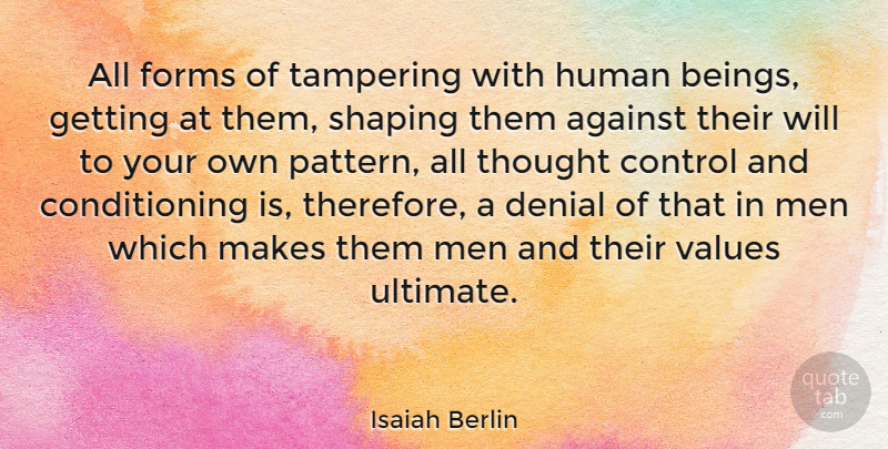 Isaiah Berlin Quote About Ignorance, Men, Denial: All Forms Of Tampering With...