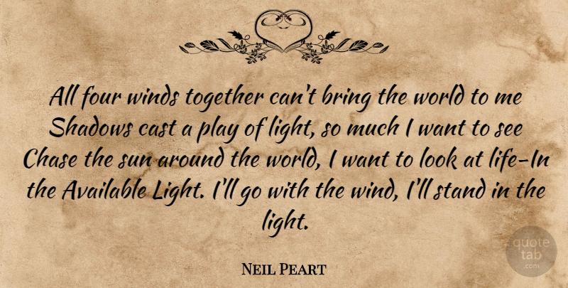 Neil Peart Quote About Wind, Play, Light: All Four Winds Together Cant...
