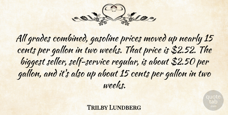 Trilby Lundberg Quote About Biggest, Cents, Gallon, Gasoline, Grades: All Grades Combined Gasoline Prices...
