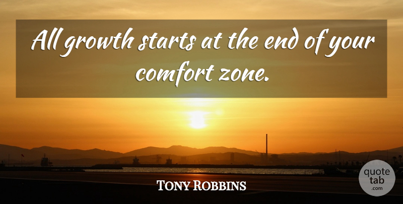 Tony Robbins Quote About Travel, Live Life, Motivational Workout: All Growth Starts At The...