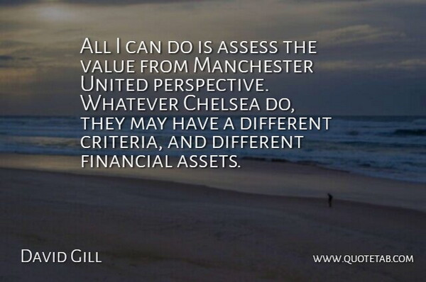 David Gill Quote About Perspective, Different, May: All I Can Do Is...