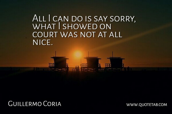 Guillermo Coria Quote About Court: All I Can Do Is...