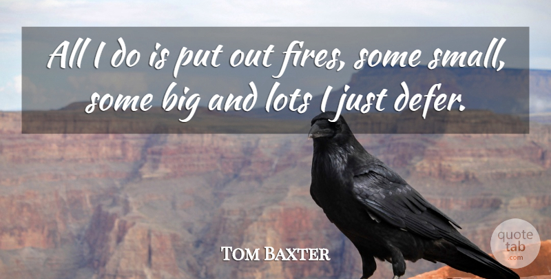 Tom Baxter Quote About Lots: All I Do Is Put...