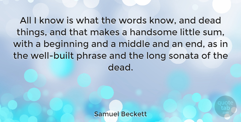 Samuel Beckett Quote About Beauty, Long, Phrases: All I Know Is What...