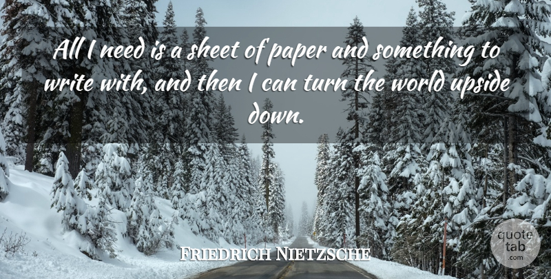 Friedrich Nietzsche Quote About Kids, Writing, World: All I Need Is A...