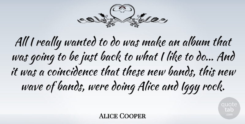 Alice Cooper Quote About Rocks, Band, Albums: All I Really Wanted To...