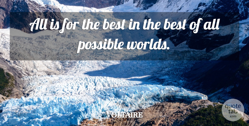 Voltaire Quote About Positive Thinking, World, Pandoras Box: All Is For The Best...