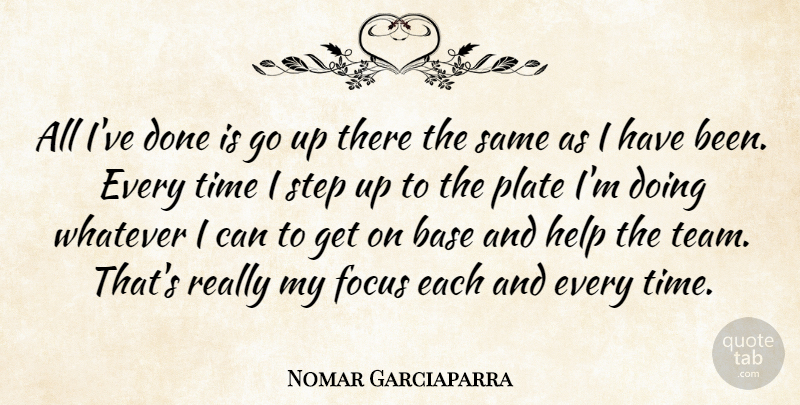 Nomar Garciaparra Quote About Base, Focus, Help, Plate, Step: All Ive Done Is Go...