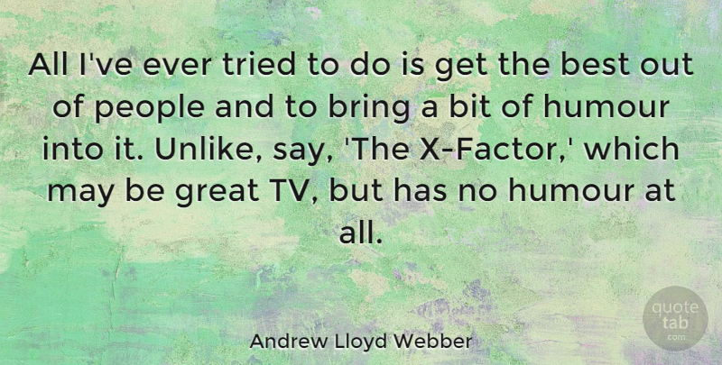 Andrew Lloyd Webber Quote About People, Tvs, May: All Ive Ever Tried To...