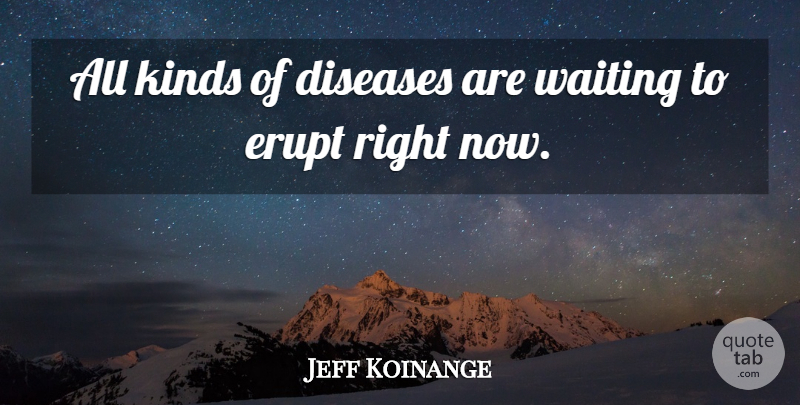 Jeff Koinange Quote About Diseases, Erupt, Kinds, Waiting: All Kinds Of Diseases Are...