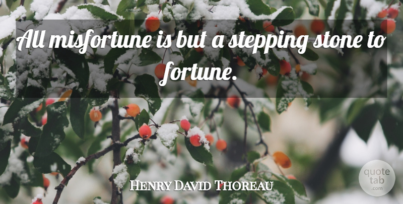 Henry David Thoreau Quote About Inspirational, Stones, Fortune: All Misfortune Is But A...