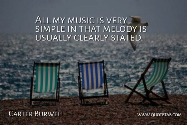 Carter Burwell Quote About Simple, Music Is, Melody: All My Music Is Very...