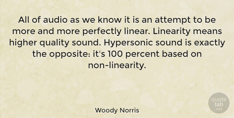 Woody Norris Quote About Attempt, Audio, Based, Exactly, Higher: All Of Audio As We...