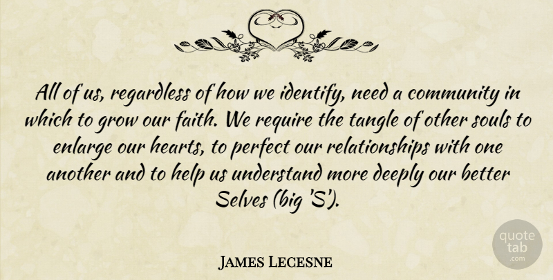 James Lecesne Quote About Deeply, Faith, Grow, Perfect, Regardless: All Of Us Regardless Of...