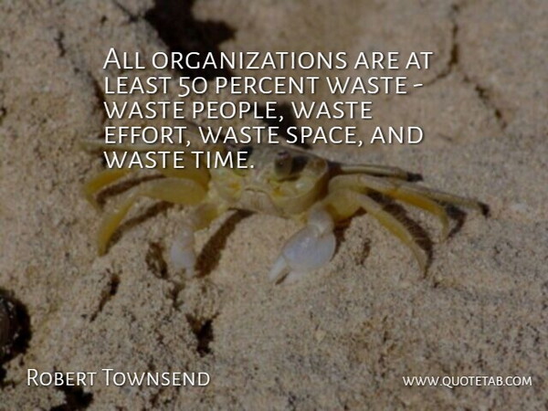 Robert Townsend Quote About American Director, Percent, Waste: All Organizations Are At Least...