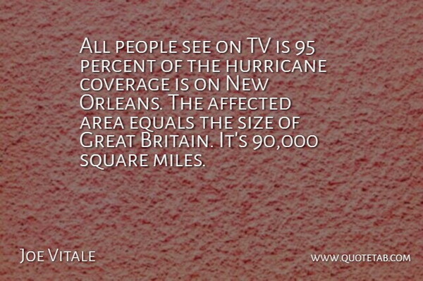 Joe Vitale Quote About Affected, Area, Coverage, Equals, Great: All People See On Tv...