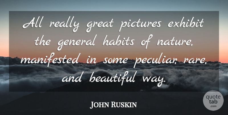 John Ruskin Quote About Beautiful, Way, Peculiar: All Really Great Pictures Exhibit...