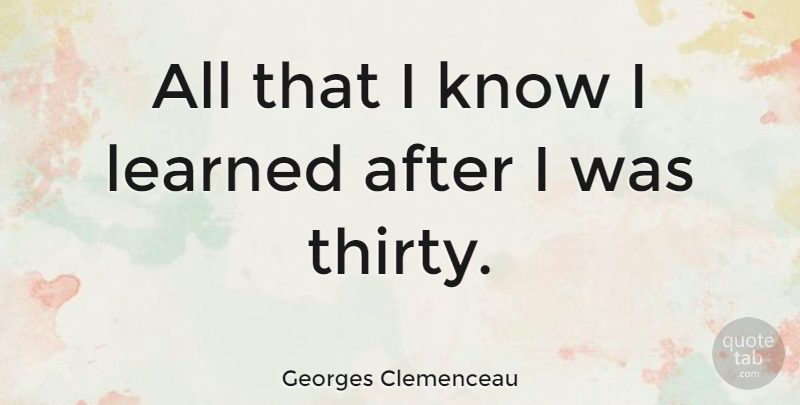 Georges Clemenceau Quote About Birthday, Keys, Experience: All That I Know I...