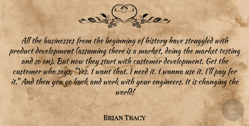 Brian Tracy Quote About Use, Development, World: All The Businesses From The...