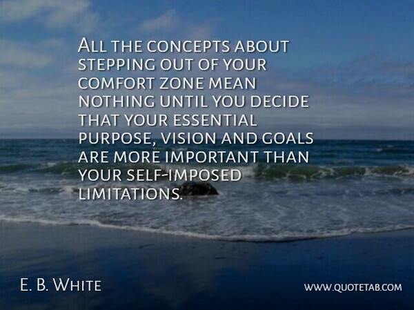 E. B. White Quote About Comfort, Concepts, Decide, Essential, Goals: All The Concepts About Stepping...