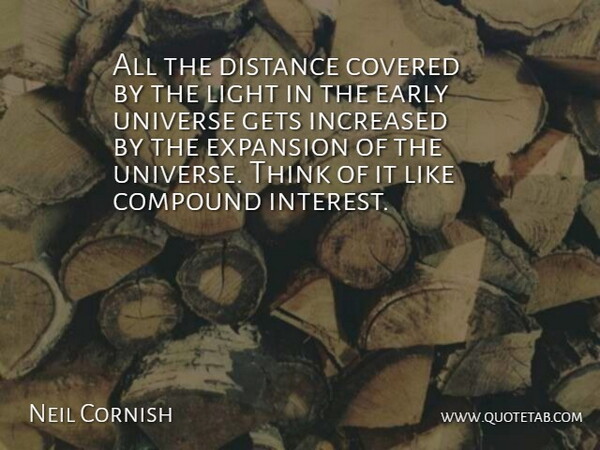 Neil Cornish Quote About Compound, Covered, Distance, Early, Expansion: All The Distance Covered By...