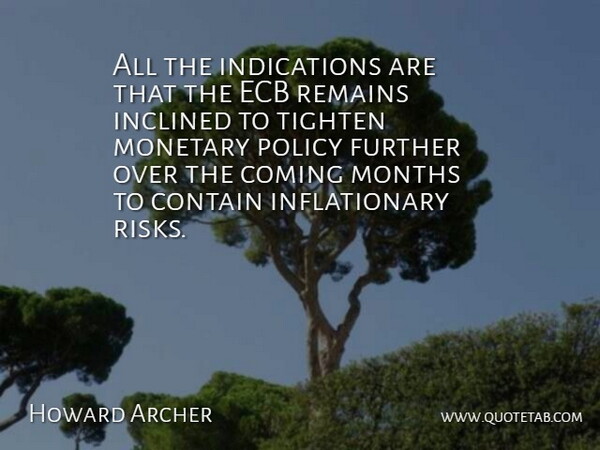 Howard Archer Quote About Coming, Contain, Further, Inclined, Monetary: All The Indications Are That...