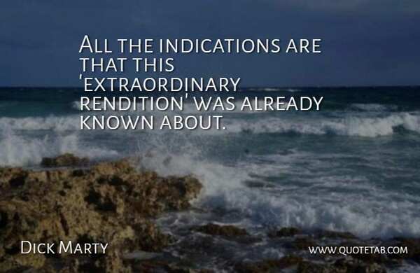Dick Marty Quote About Known: All The Indications Are That...