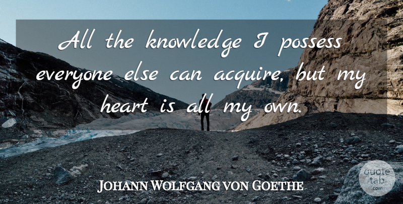 Johann Wolfgang von Goethe Quote About Love, Marriage, Being Yourself: All The Knowledge I Possess...