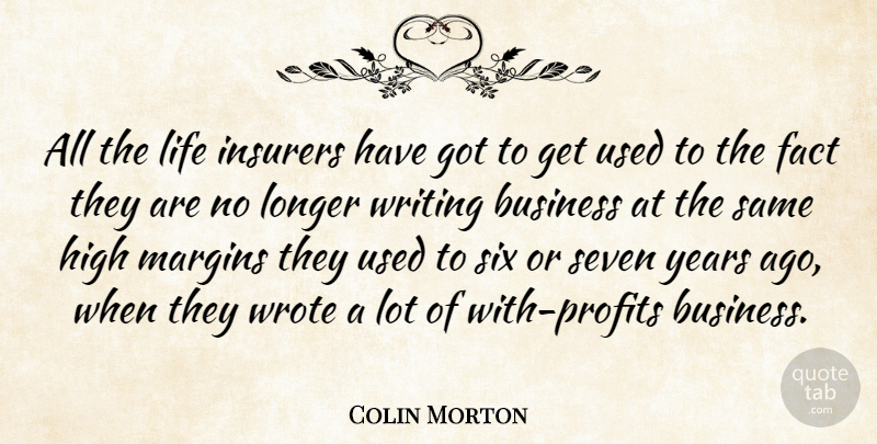Colin Morton Quote About Business, Fact, High, Life, Longer: All The Life Insurers Have...
