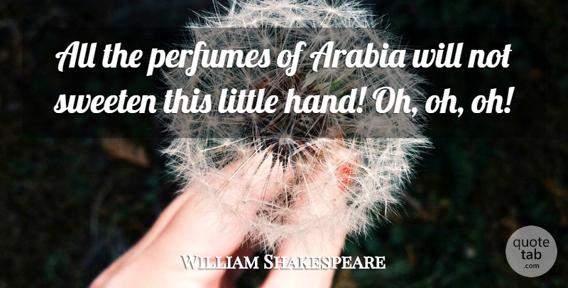 William Shakespeare Quote About Hands, Lady Macbeth, Guilt: All The Perfumes Of Arabia...