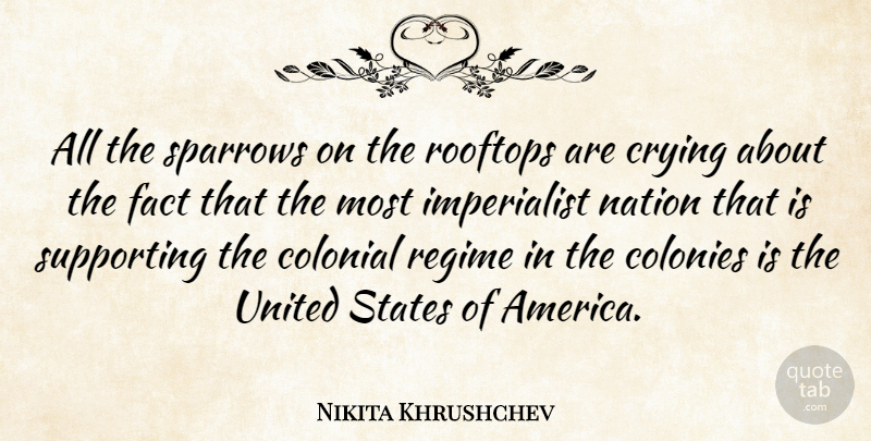 Nikita Khrushchev Quote About America, Rooftops, Sparrows: All The Sparrows On The...