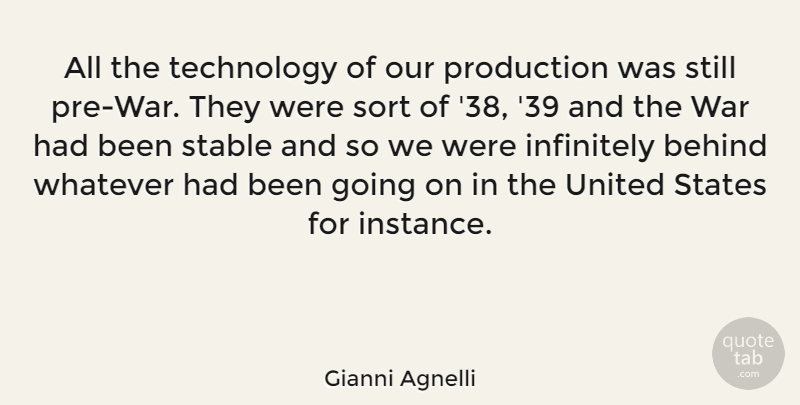 Gianni Agnelli Quote About Infinitely, Production, Sort, Stable, States: All The Technology Of Our...