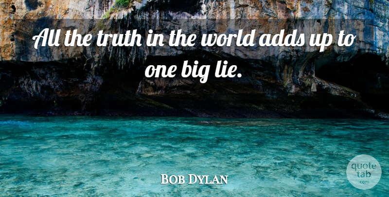 Bob Dylan Quote About Truth, Lying, Add: All The Truth In The...