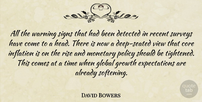 David Bowers Quote About Core, Global, Growth, Inflation, Monetary: All The Warning Signs That...