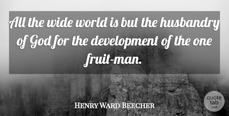 Henry Ward Beecher Quote About Men, Fruit, World: All The Wide World Is...