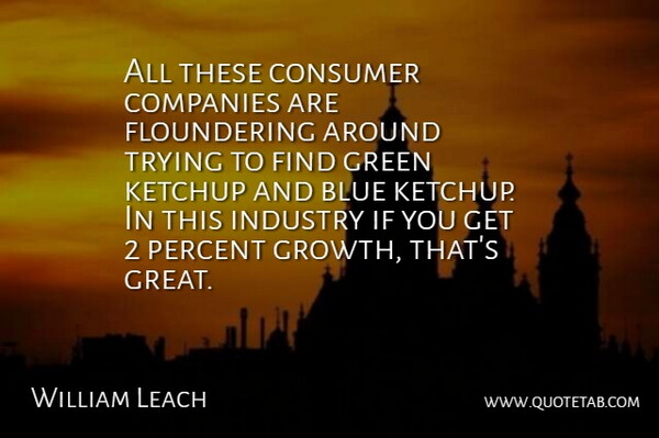 William Leach Quote About Blue, Companies, Consumer, Green, Industry: All These Consumer Companies Are...