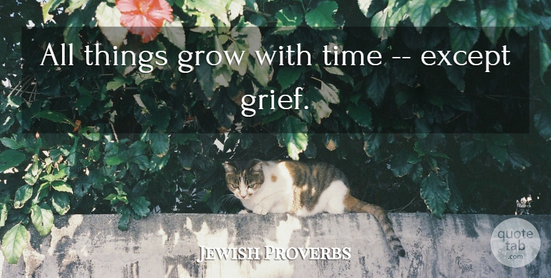 Jewish Proverbs Quote About Except, Grief, Grow, Proverbs, Time: All Things Grow With Time...