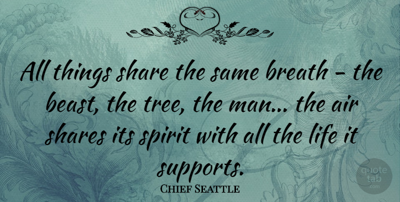 Chief Seattle Quote About Native American, Men, Air: All Things Share The Same...