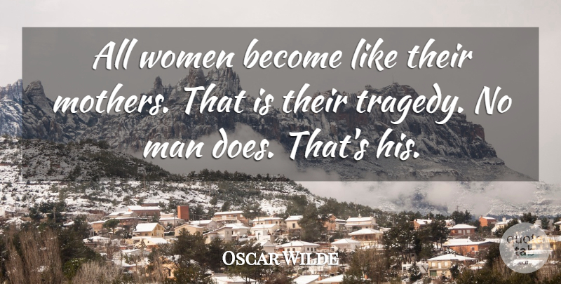 Oscar Wilde Quote About Funny, Mothers Day, Mom: All Women Become Like Their...