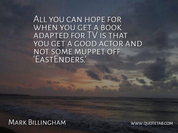 Mark Billingham Quote About Adapted, Good, Hope, Muppet, Tv: All You Can Hope For...