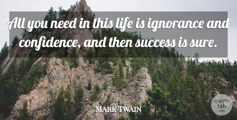 Mark Twain Quote About American Author, Confidence, Life, Success: All You Need In This...