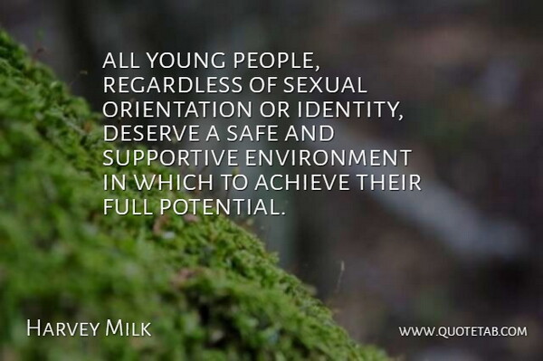 Harvey Milk Quote About Motivational, Gay, People: All Young People Regardless Of...