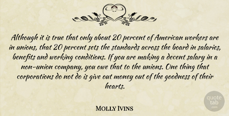 Molly Ivins Quote About Heart, Giving, Boards: Although It Is True That...