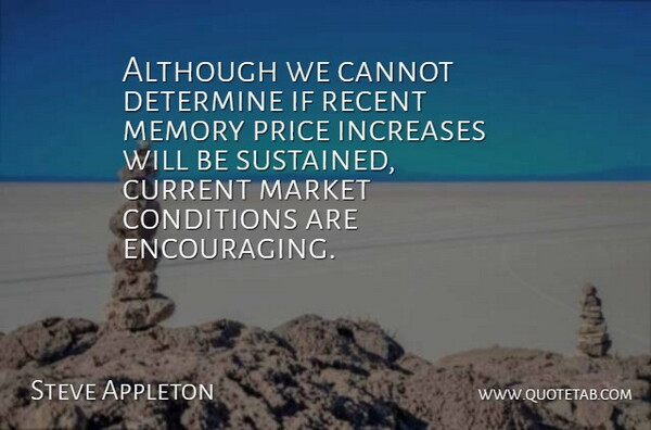Steve Appleton Quote About Although, Cannot, Conditions, Current, Determine: Although We Cannot Determine If...