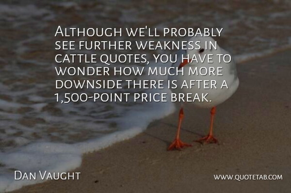 Dan Vaught Quote About Although, Cattle, Downside, Further, Price: Although Well Probably See Further...
