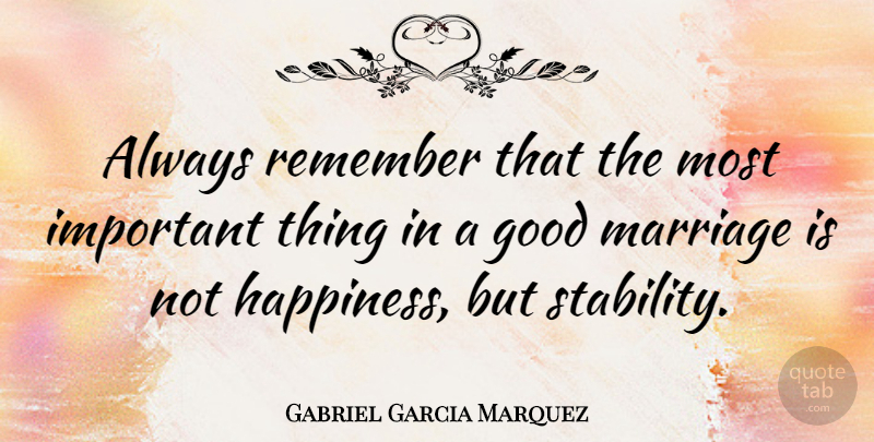 Gabriel Garcia Marquez Quote About Important, Literature, Remember: Always Remember That The Most...