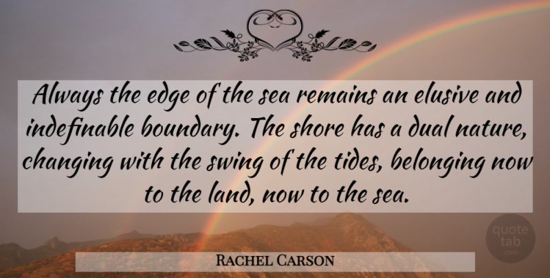 Rachel Carson Quote About Ocean, Swings, Sea: Always The Edge Of The...