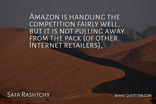 Safa Rashtchy Quote About Amazon, Competition, Fairly, Handling, Internet: Amazon Is Handling The Competition...